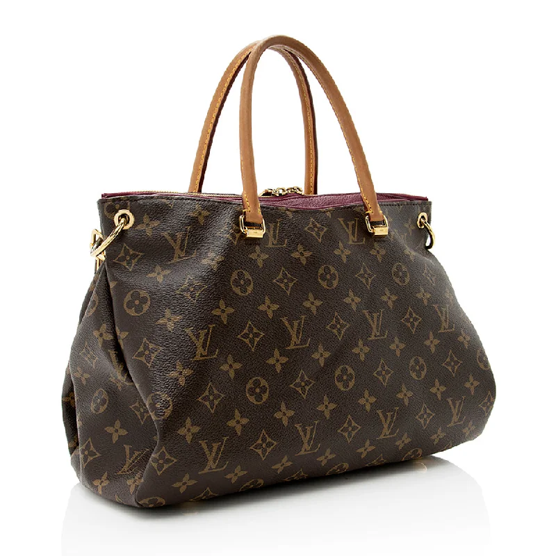 Louis Vuitton bags with a front - zip pocket for small items like keysLouis Vuitton Monogram Canvas Pallas Satchel (19126)