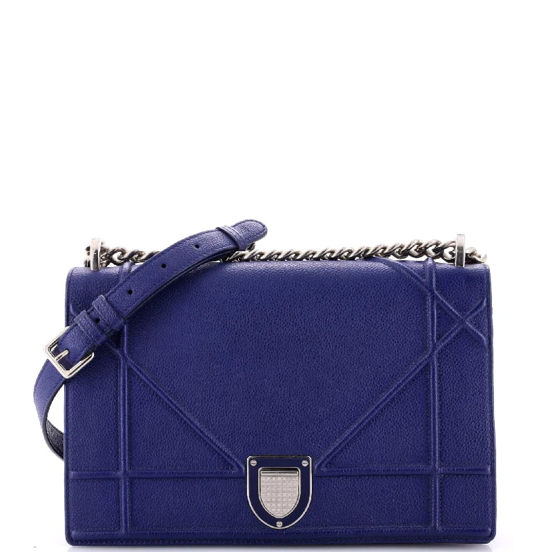 Christian Dior handbags with a detachable mirror for on - the - go touch - upsDiorama Flap Bag Grained Calfskin Medium