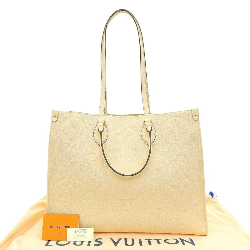 Louis Vuitton bags with a snap - button closure and a decorative charm for styleLouis Vuitton Monogram Implant Giant On The Go GM 2WAY Tote Bag M45081