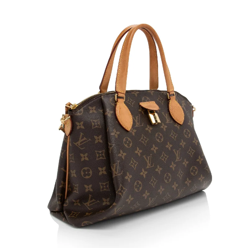 Louis Vuitton tote bags with a printed LV logo on the front for brand visibilityLouis Vuitton Monogram Canvas Rivoli MM Tote (5PCTnn)