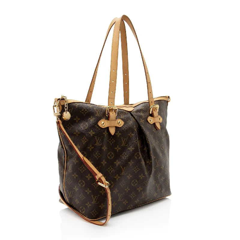 Ladies Louis Vuitton Petite Malle bags with a star - shaped charm for cutenessLouis Vuitton Monogram Canvas Palermo GM Tote (gdilMS)