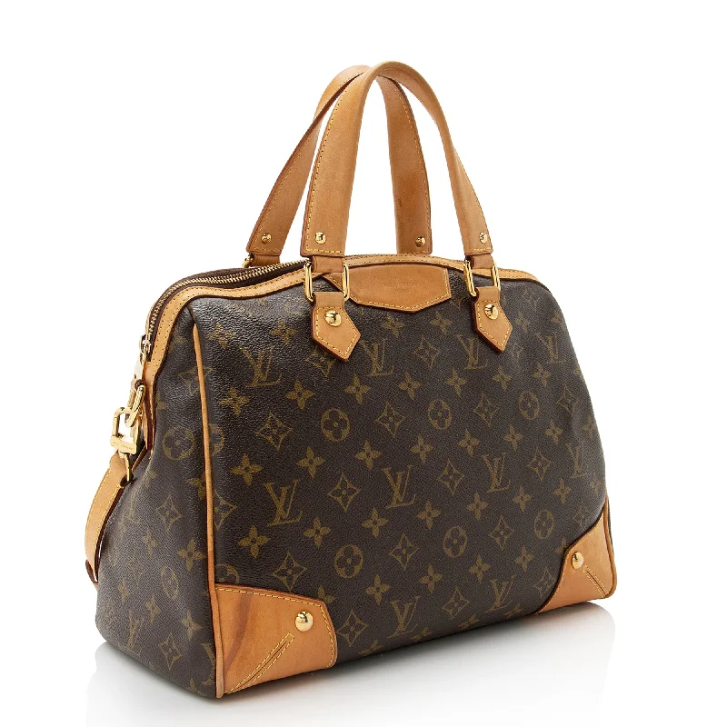 Ladies Louis Vuitton shoulder bags with a tassel decoration for charmLouis Vuitton Monogram Canvas Retiro PM Satchel (22187)