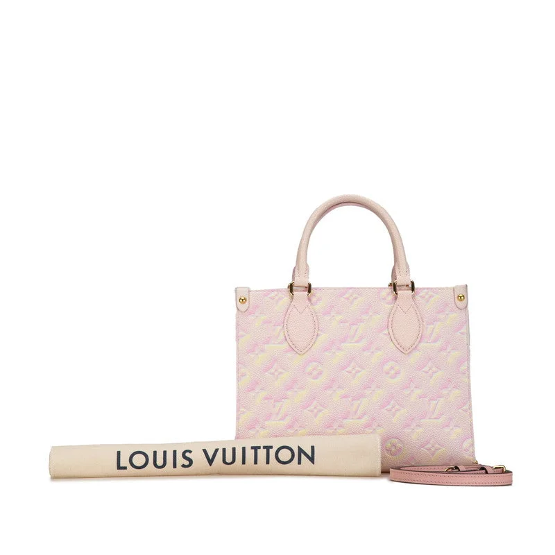 Small - sized Louis Vuitton Pochette Metis bags for a compact carryLouis Vuitton Monogram Implant On The Gor PM Handbag Shoulder Bag 2WAY M46168 Light Pink Yellow Leather  Louis Vuitton