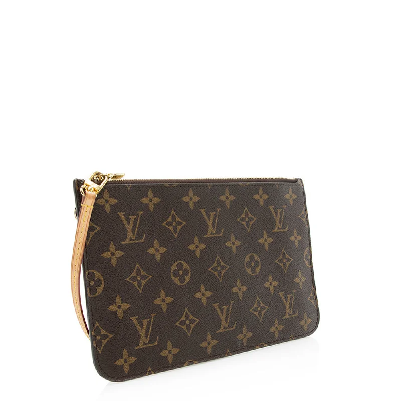 Louis Vuitton bags with a front - flap pocket for quick - access itemsLouis Vuitton Monogram Canvas Neverfull MM Pochette (19518)