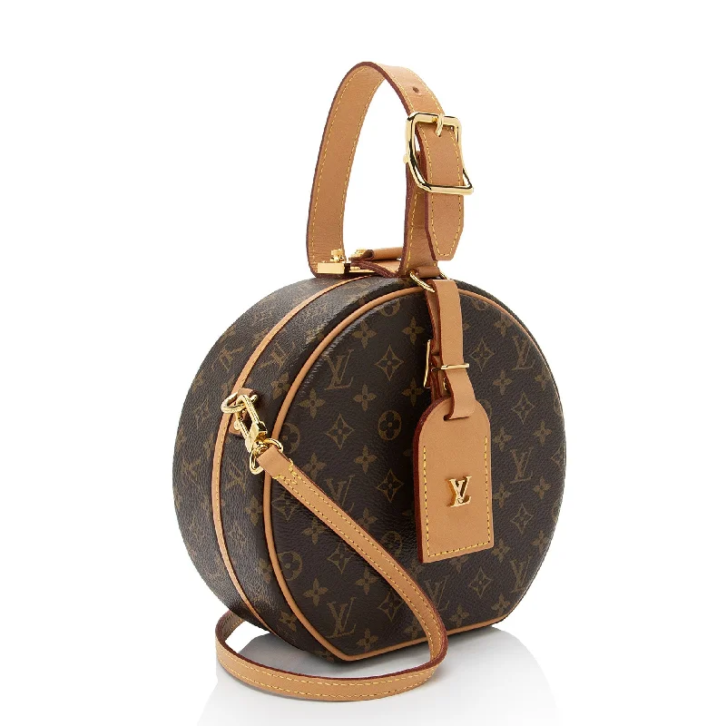 Louis Vuitton tote bags with a printed LV logo on the front for brand visibilityLouis Vuitton Monogram Canvas Petite Boite Chapeau Shoulder Bag (Qi9xYG)