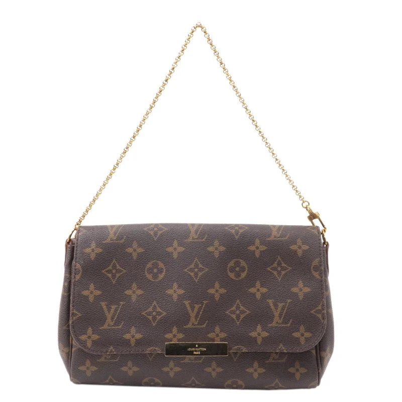 Louis Vuitton bags with a detachable mirror inside for on - the - go touch - upsLouis Vuitton Monogram Favorite MM 2Way Shoulder Bag M40718