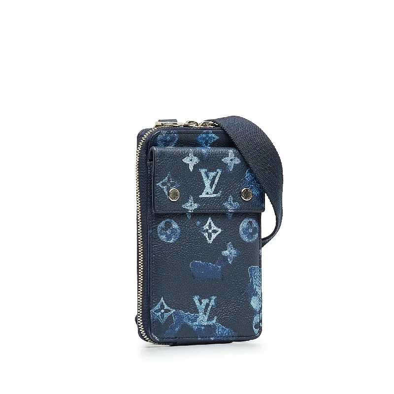 Louis Vuitton handbags with a beaded trim for a touch of glamourLOUIS VUITTON Monogram Ink Watercolor Phone Pouch Crossbody Bag