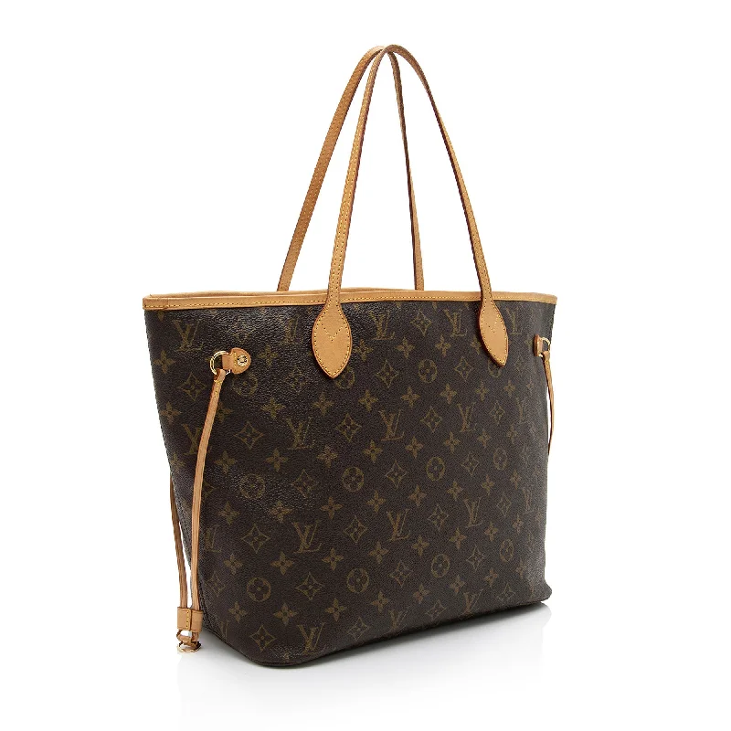 Louis Vuitton bags with a chain - link trim and a leather body for a modern edgeLouis Vuitton Monogram Canvas Neverfull MM Tote (JdmzIM)