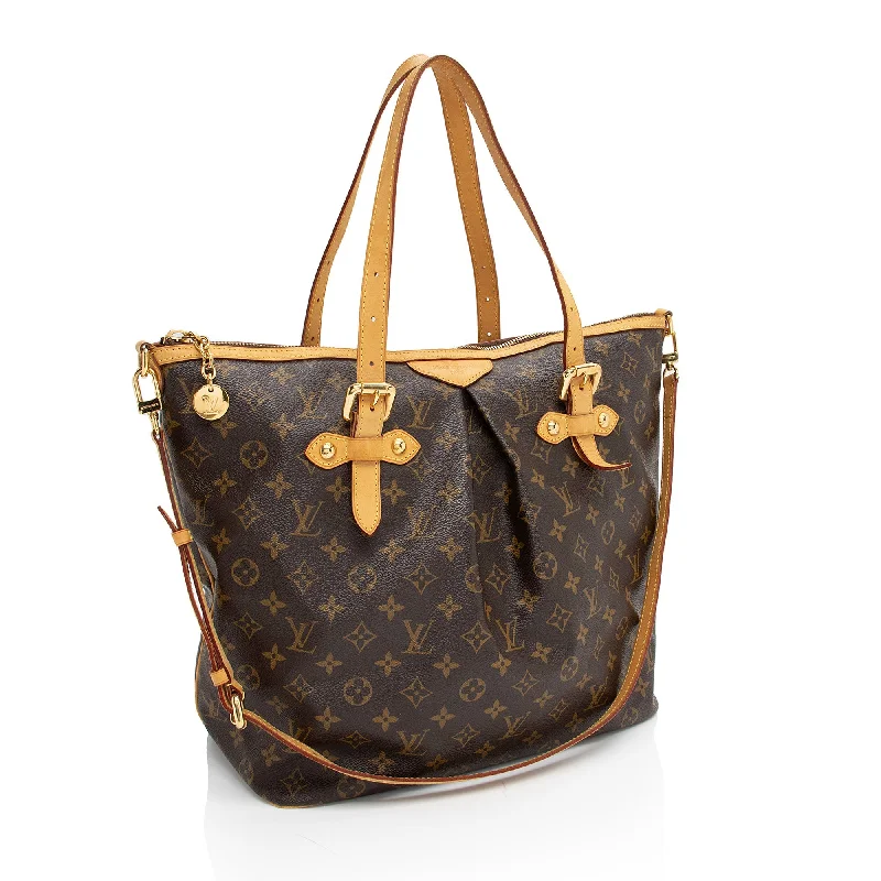 Louis Vuitton tote bags with a spacious interior and multiple pocketsLouis Vuitton Monogram Canvas Palermo GM Tote (tkL67G)