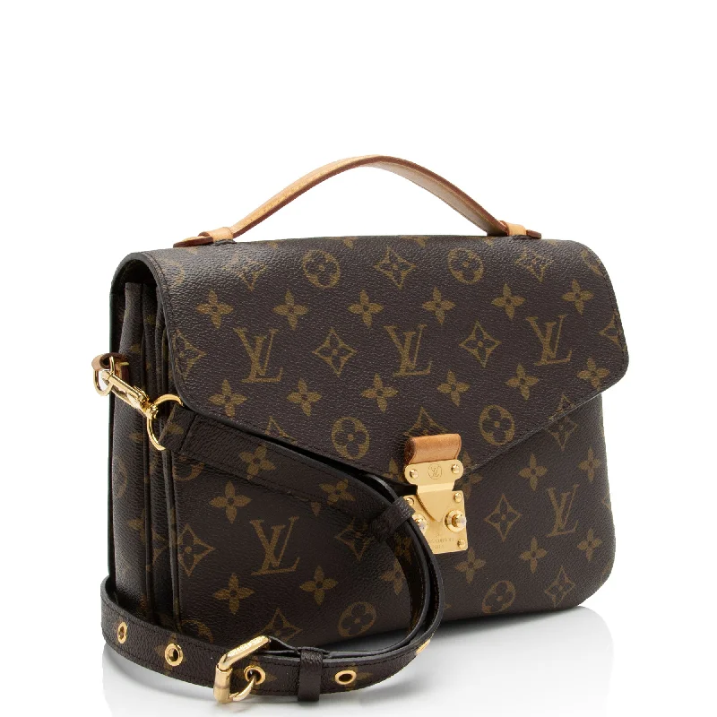 Louis Vuitton bags with a snap - button closure and a decorative charm for styleLouis Vuitton Monogram Canvas Pochette Metis Shoulder Bag (gGqxLi)