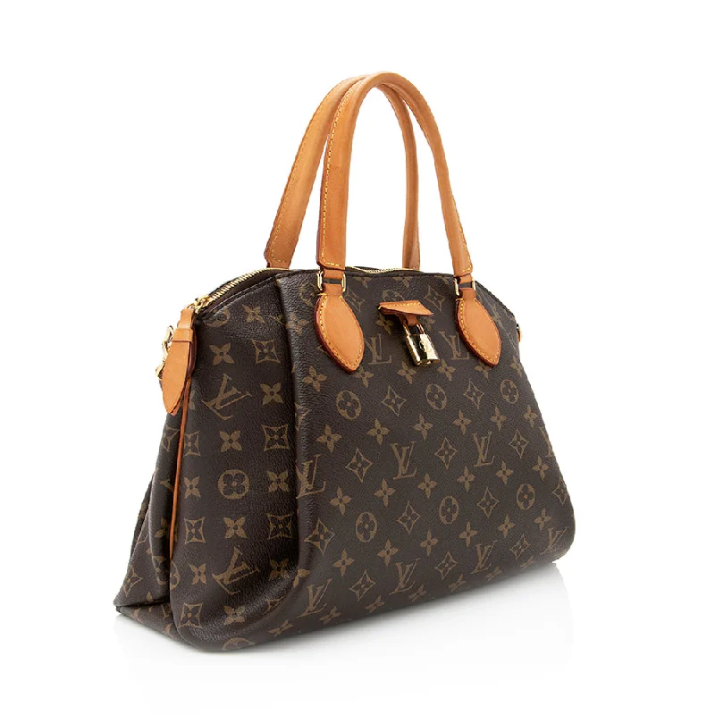 Louis Vuitton bags with a detachable mirror inside for on - the - go touch - upsLouis Vuitton Monogram Canvas Rivoli MM Tote (20473)