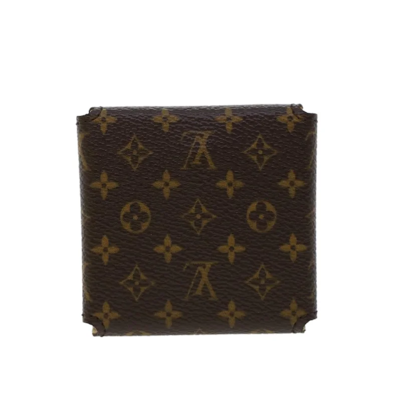 Louis Vuitton bags with a snap - button closure and a decorative charm for styleLOUIS VUITTON Monogram Jewelry Case Accessory Case LV Auth 44127