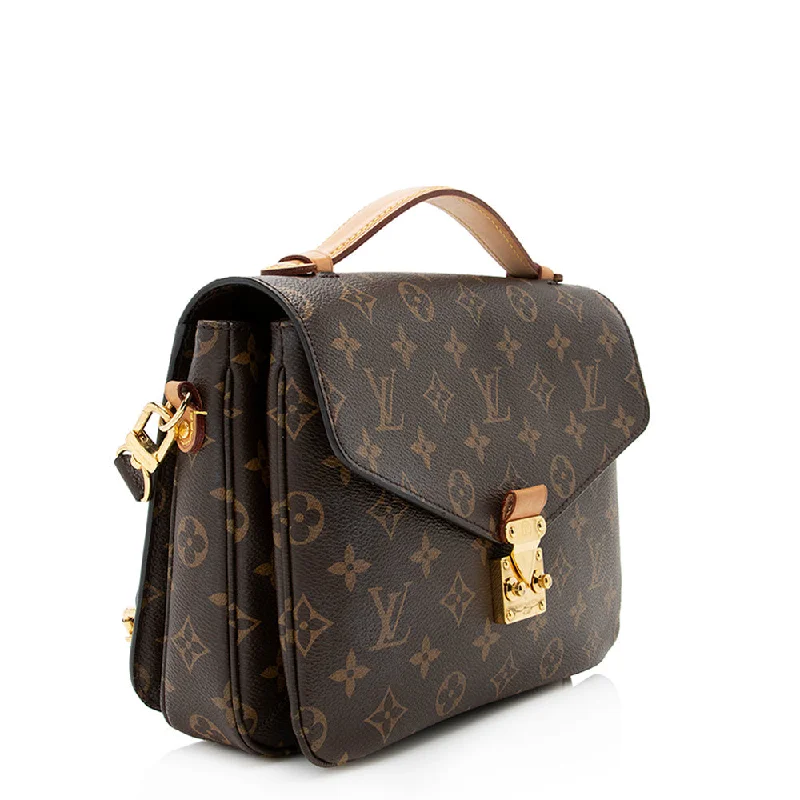 Ladies Louis Vuitton shoulder bags with a magnetic - closure flap for easeLouis Vuitton Monogram Canvas Pochette Metis Shoulder Bag (20129)