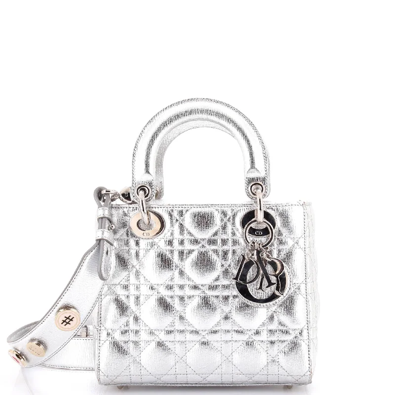 Christian Dior bags with a zip - top closure and multiple compartmentsMy ABCDior Lady Dior Bag Metallic Cannage Quilt Leather