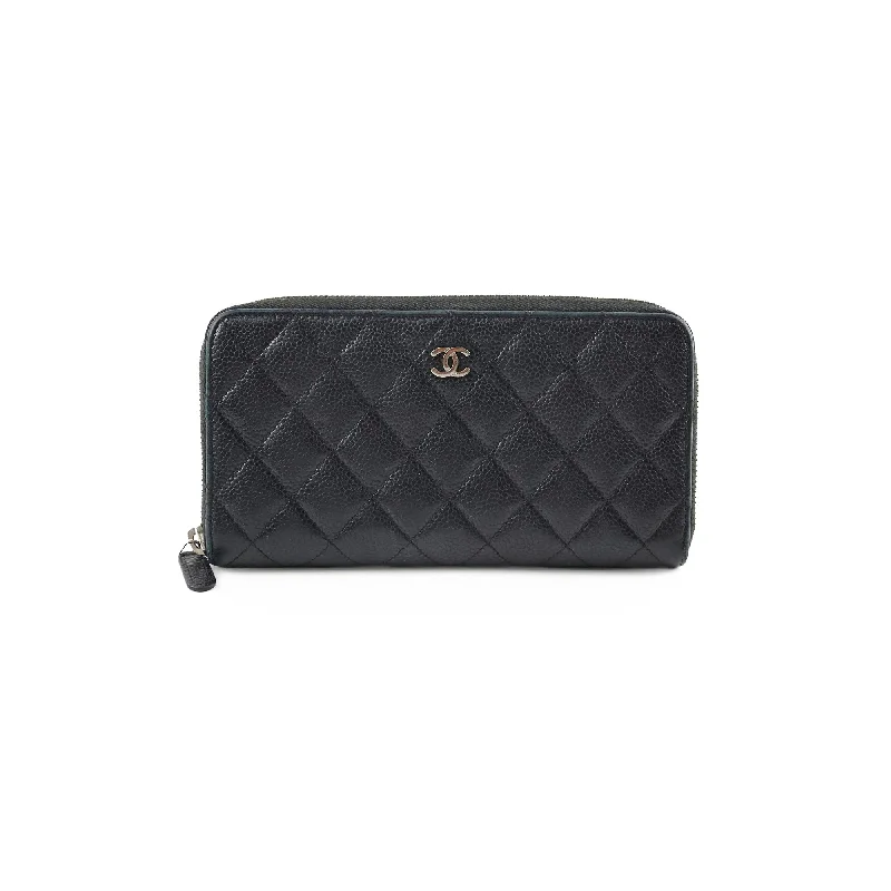 Chanel bags with gold, silver, and pearl accentsChanel Caviar Long Wallet Black