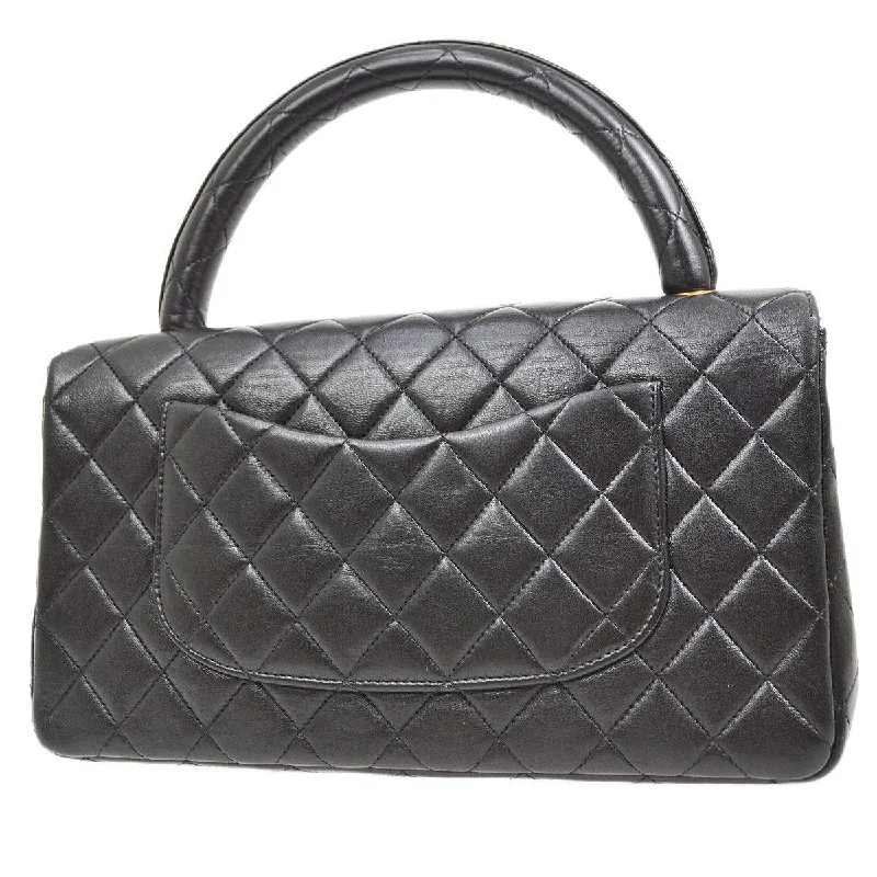 Chanel bags with intricate metal hardwareChanel 1994 Classic Flap Top Handle Bag Medium Black Lambskin