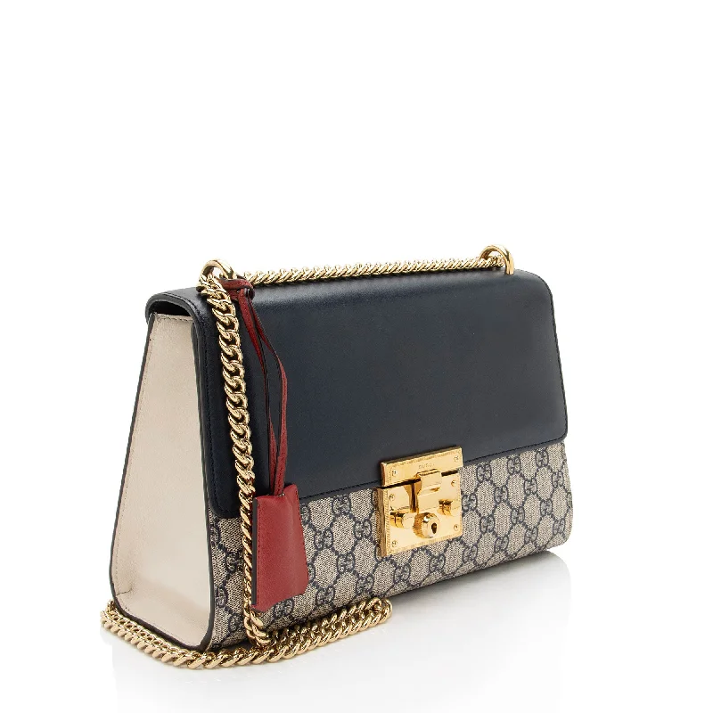 Women Gucci crossbody bags with a keychain holderGucci GG Supreme Padlock Medium Shoulder Bag (rc996y)