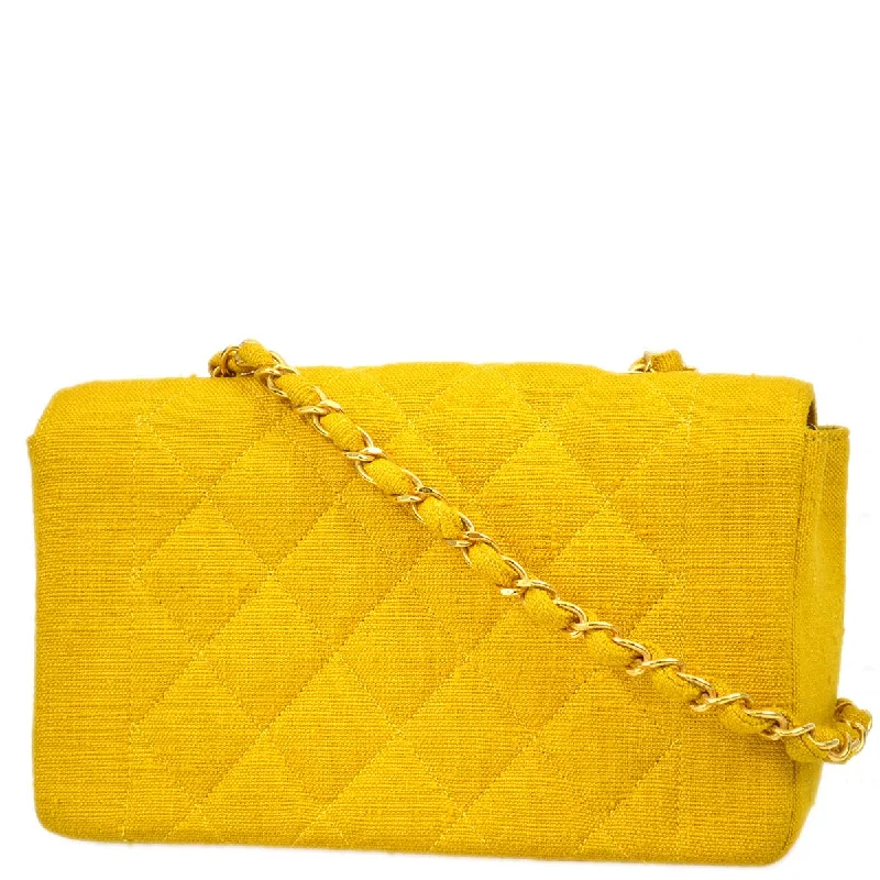 Chanel bags for women with a taste for high fashionChanel 1991-1994 Yellow Linen Small Diana Flap Bag