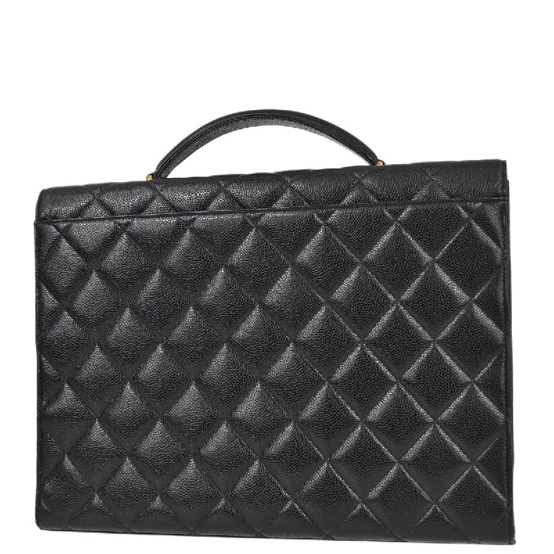 Chanel bags with classic and elegant designsChanel Black Caviar Skin Briefcase Business Handbag