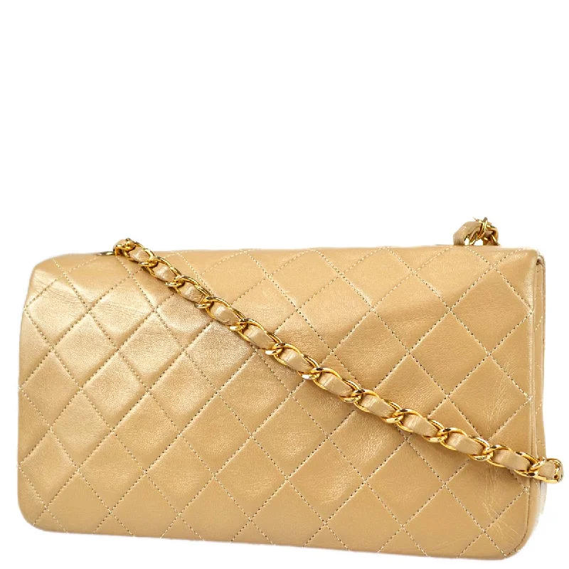 Chanel bags with exclusive seasonal releasesChanel 1989-1991 Beige Lambskin Small Full Flap Bag