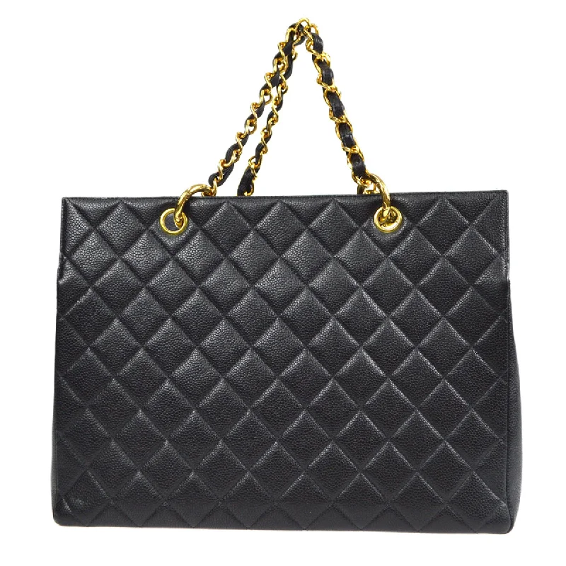 Chanel bags with exclusive seasonal releasesChanel Chain Tote Handbag Black Caviar