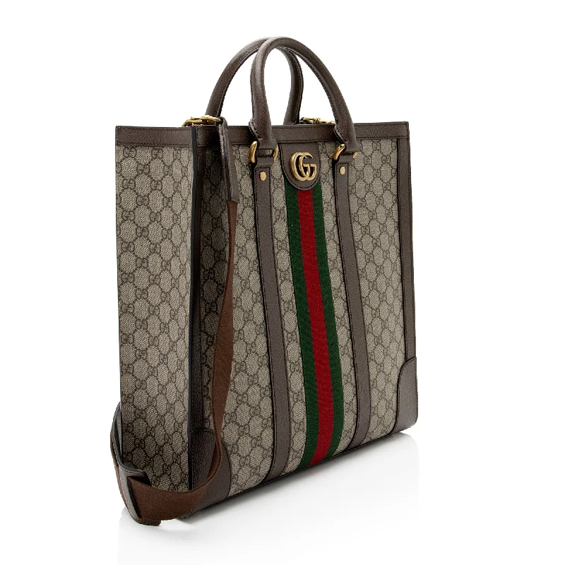 Women Gucci Sylvie bags with a leather - wrapped handleGucci GG Supreme Ophidia Vertical Medium Tote (atBWCi)