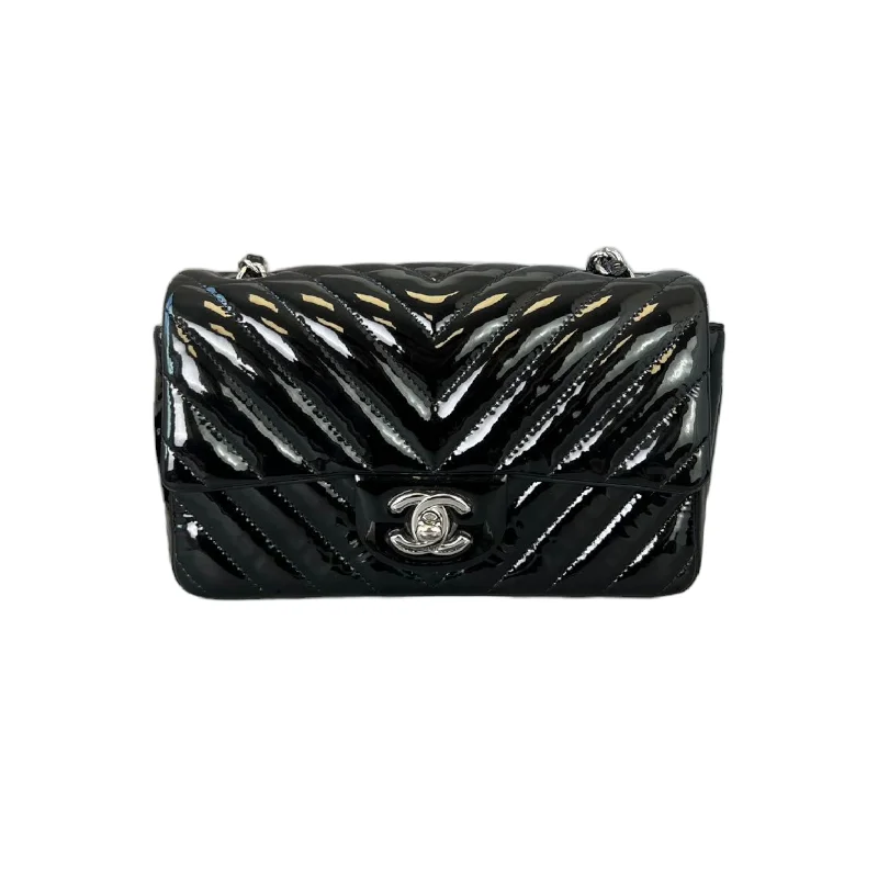 Chanel bags available in bold colors and patternsMini Chevron Patent Black SHW