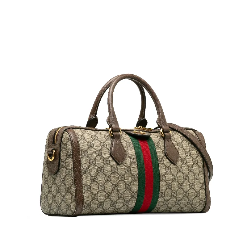 Ladies Gucci handbags with a detachable coin purse insideGucci GG Supreme Ophidia Web Satchel (BISbLL)