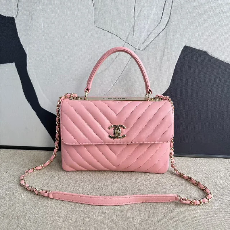 Chanel classicChanel Trendy CC Pink Leather Shoulder Bag Medium