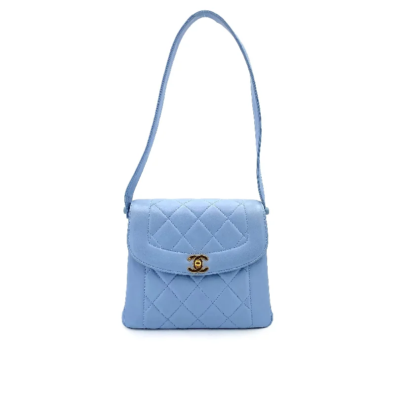 Chanel bags for women who love timeless fashionChanel Vintage Shoulder Blue Lambskin GHW #4 90250071