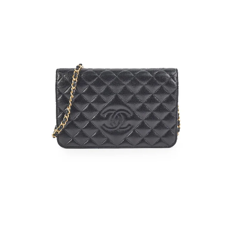 Chanel All - Match Handbag for Versatile StylingChanel Flap Wallet On Chain Lambskin Black Crossbody Bag