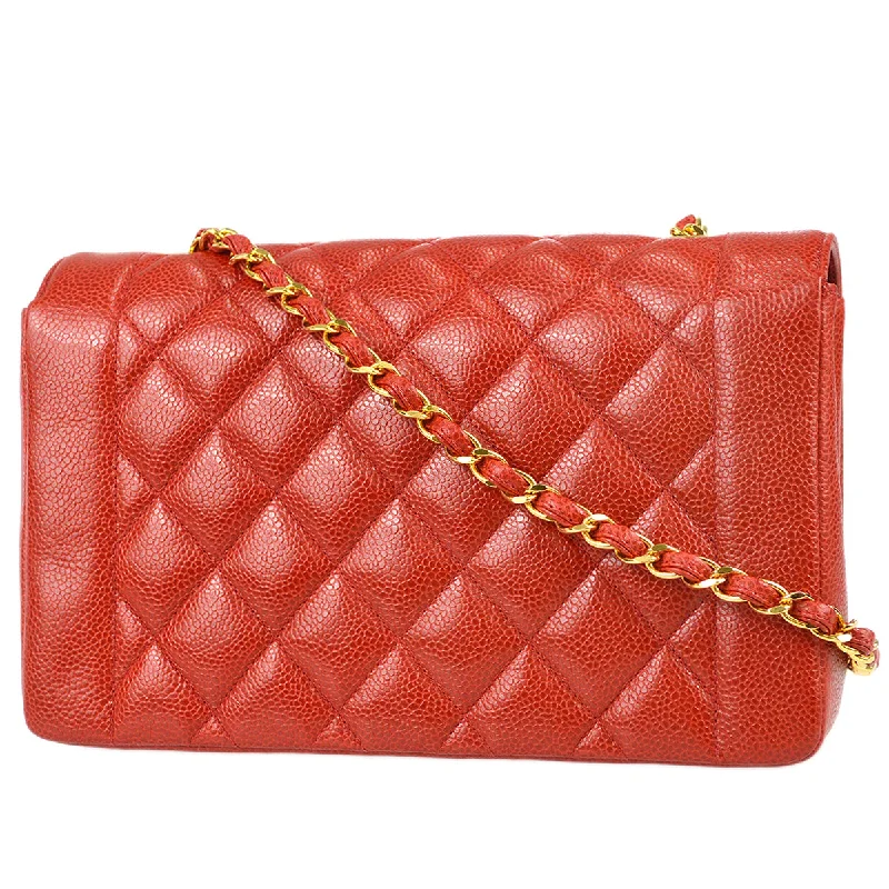 Chanel All - Match Handbag for Versatile StylingChanel 1991-1994 Red Caviar Medium Diana Flap Bag