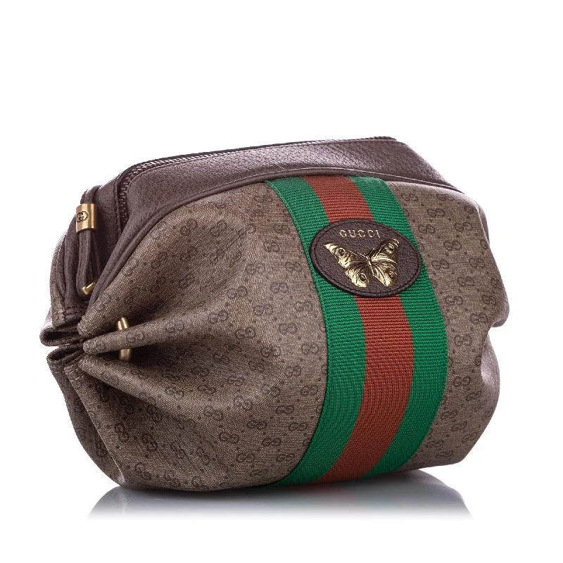 Gucci Marmont bags for women with a contrast - colored interiorGucci GG Supreme Mini Web Butterfly Crossbody Bag (24336)