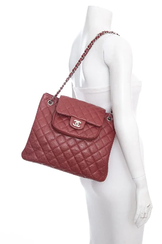 Chanel New Arrival Handbag with Gold HardwareChanel 2013/14 Maroon Caviar Front Pocket Chain Strap Tote