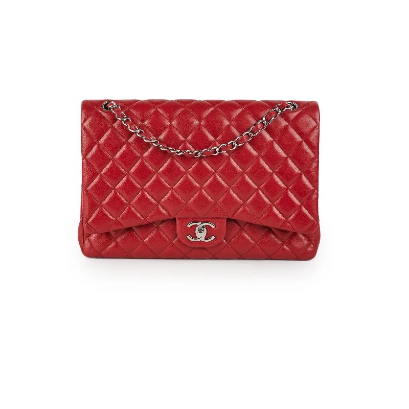 Chanel bags for women who appreciate fine craftsmanshipChanel Maxi Caviar Classic Double Flap Red