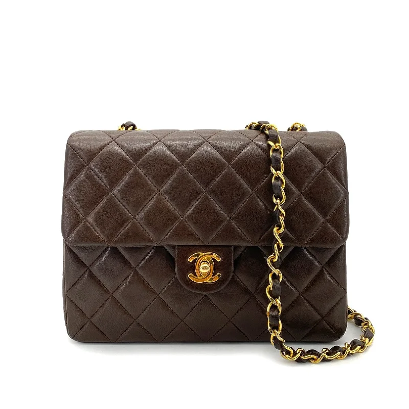 Chanel bags available at online luxury retaileCHANEL VINTAGE MINI SQUARE 20 CHAIN SHOULDER BAG BROWN LAMB SKIN 90254629