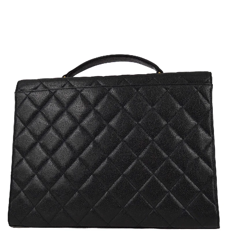 Chanel bags perfect for everyday elegChanel 1994-1996 Black Caviar Briefcase Business Handbag