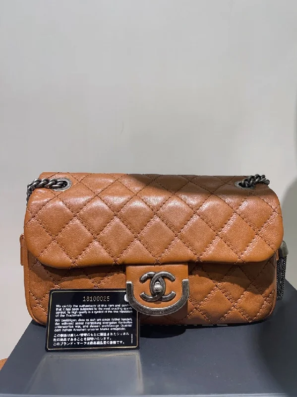 Chanel bags for women who appreciate fine craftsmanshipChanel Classic Flap Brown Leather Quilted Bag Limited Edition Small