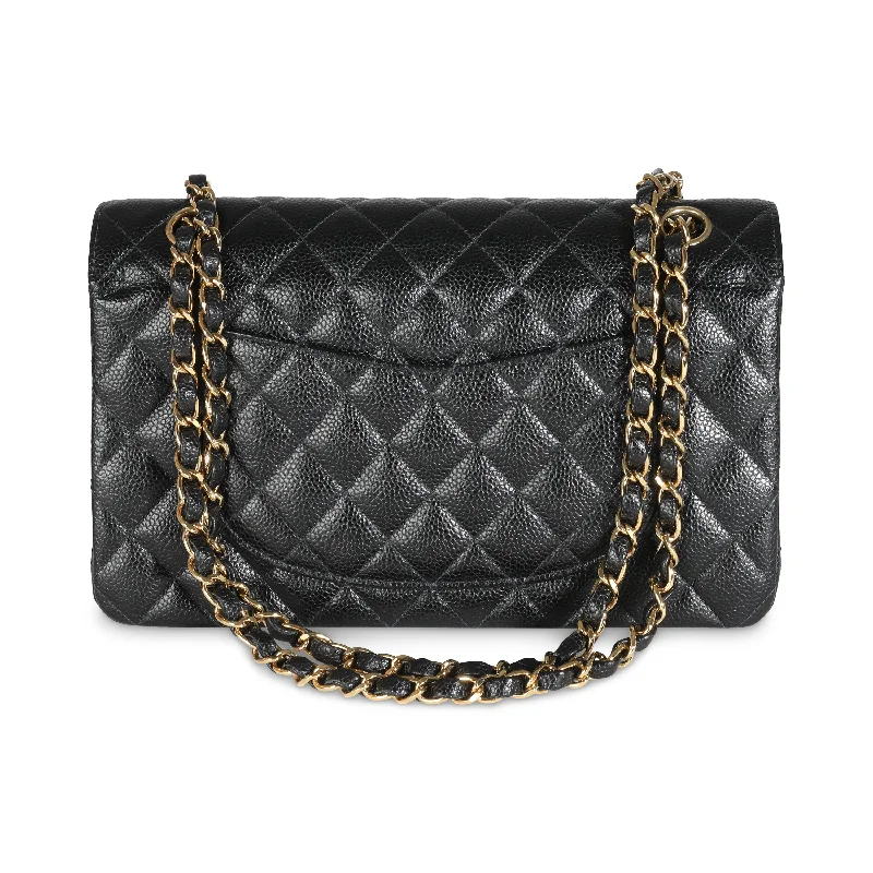 Chanel bags sale 2025CHANEL 24K Black Quilted Caviar Medium Classic Double Flap Bag