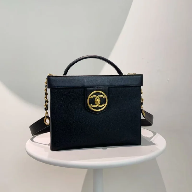 Chanel Lightweight Handbag for Daily ErrandsChanel Black Leather Box Handbag Vintage Medium