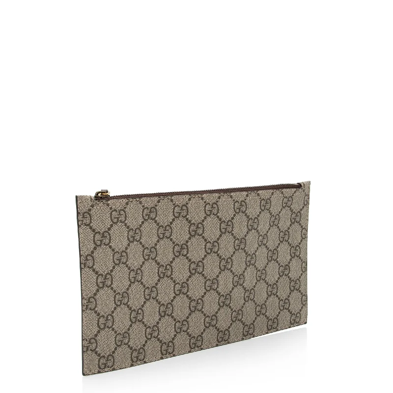 Women Gucci Sylvie bags with a crystal - embellished web stripeGucci GG Supreme Pochette (SHF-dYhXFI)