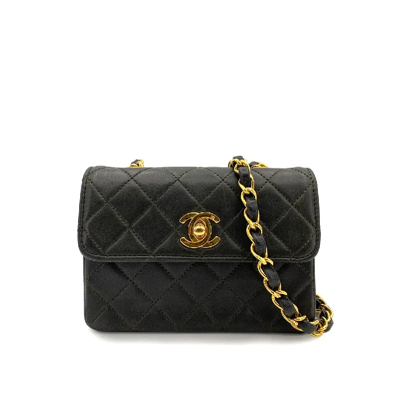 Chanel bags with iconic stitching detailsCHANEL VINTAGE MINI MATELASSE CHAIN SHOULDER BAG DARK GRAY LAMB SKIN 90248136