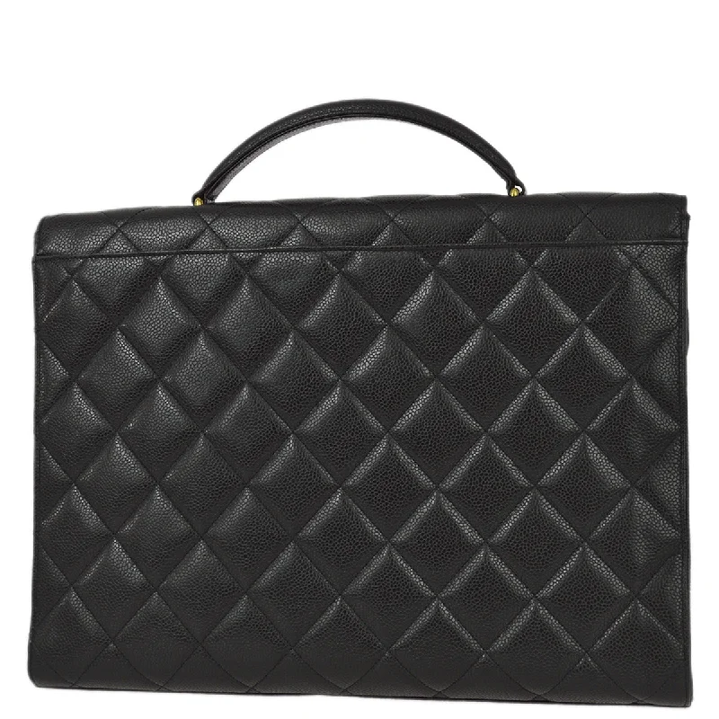 Chanel bags with the perfect balance of luxury and functionalityChanel 1994-1996 Black Caviar Briefcase Business Handbag