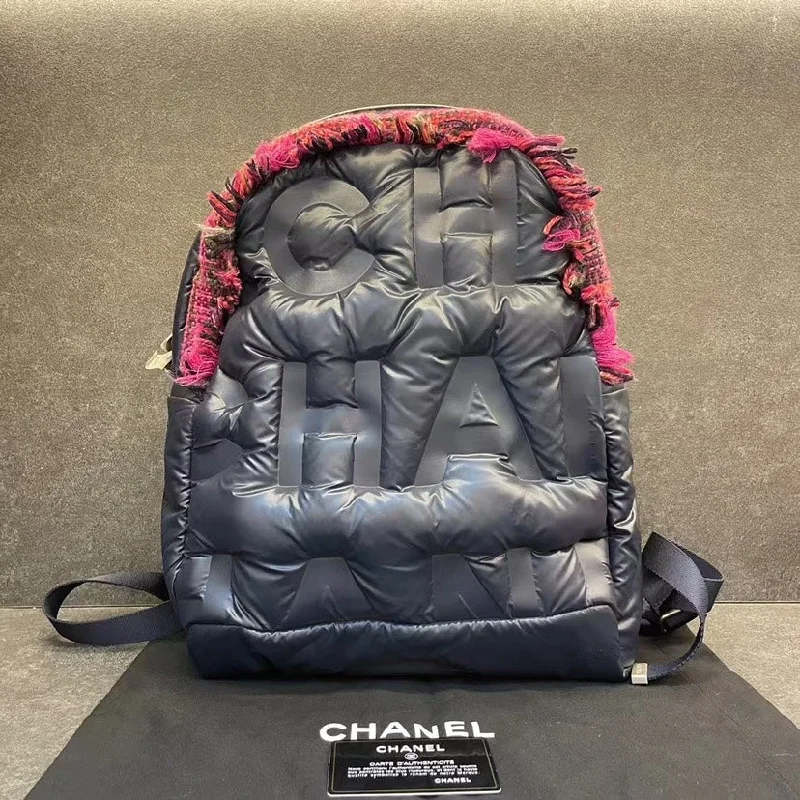 Chanel Vintage Inspired Handbag for Retro LoversChanel Indigo Nylon Padded Fringe Backpack