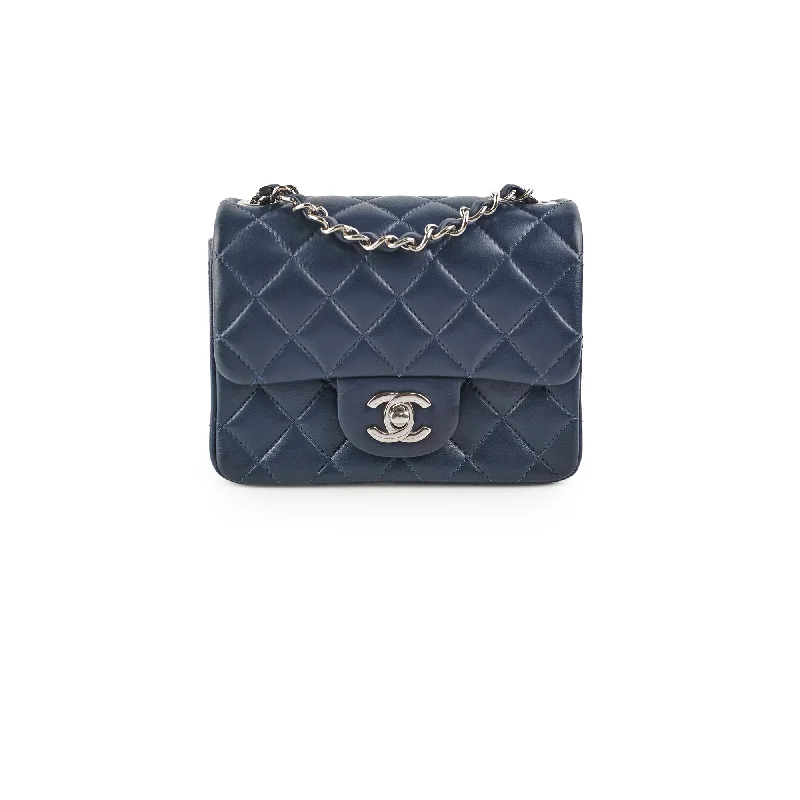 Chanel bags for a polished and professional appearanceChanel Mini Square Navy