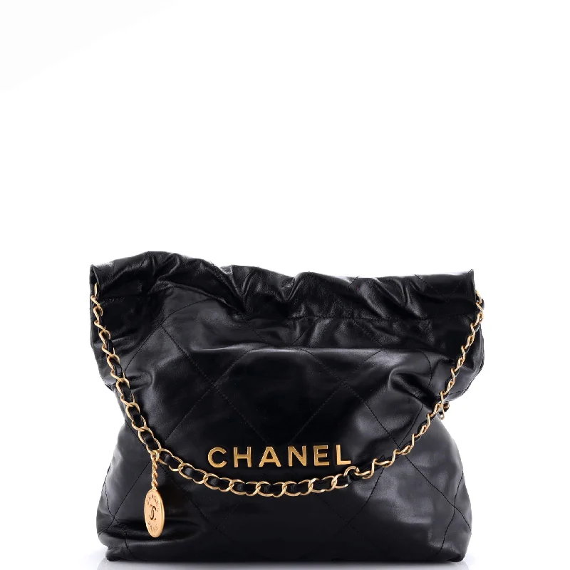 Chanel bags available at online luxury retaile22 Chain Hobo Quilted Calfskin Small