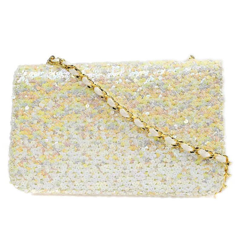 Chanel bags as wedding day accessoriesCHANEL  Straight Flap Medium Sequin 67892