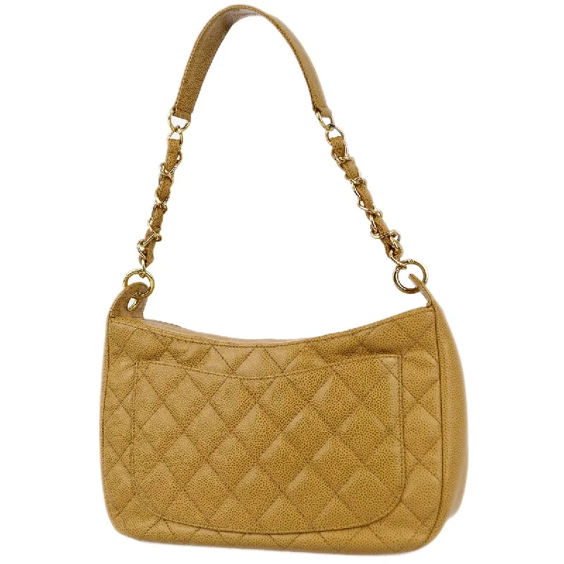 Chanel bags for the minimalist fashionChanel 2003-2004 Beige Caviar Skin Hobo Handbag