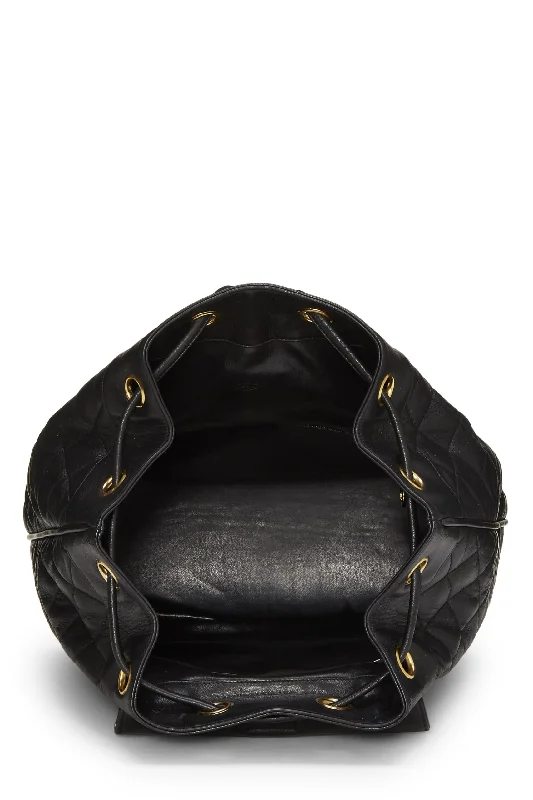 Chanel bags in luxury boutiques worldwideChanel,  Black Quilted Lambskin Backpack Large, Black