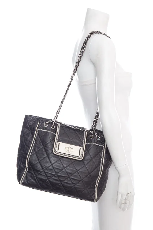 Chanel Classic Flap Bag for Evening PartyChanel 2008/09 Black East West Reissue Handbag